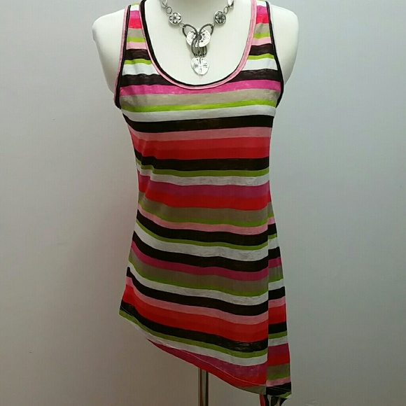 Asymmetrical Striped Tank - Picture 2 of 4