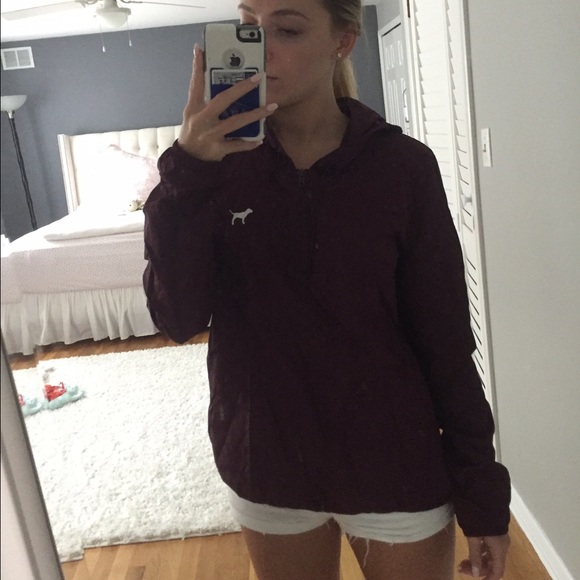 PINK Victoria's Secret Jackets & Blazers - Victorias Secret PINK maroon windbreaker/rain coat