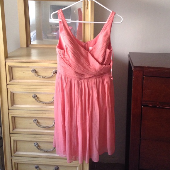 J.Crew pink silk chiffon dress.