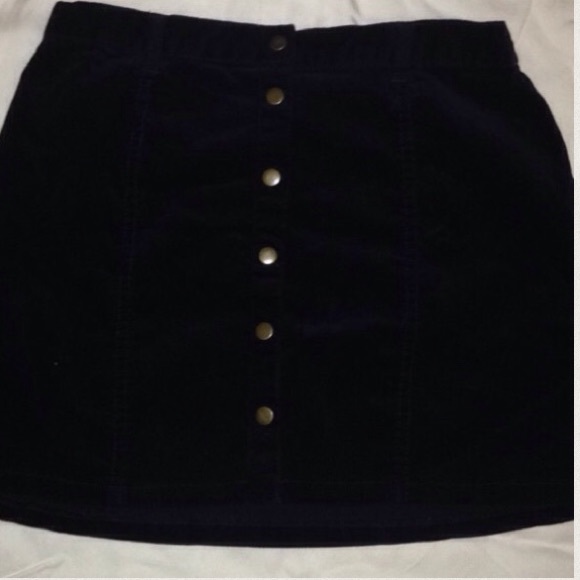 Button up suede skirt