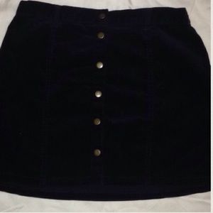 Button up suede skirt