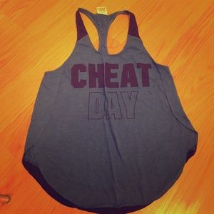 XS PINK workout tank w/side slits