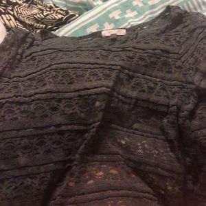 grey lace crop top