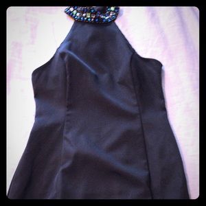 Black dress with beaded neck