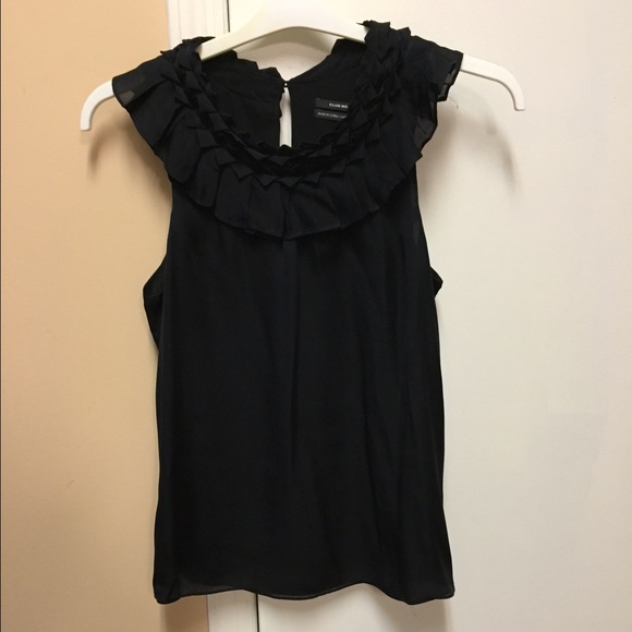 Sleeveless black club Monaco blouse