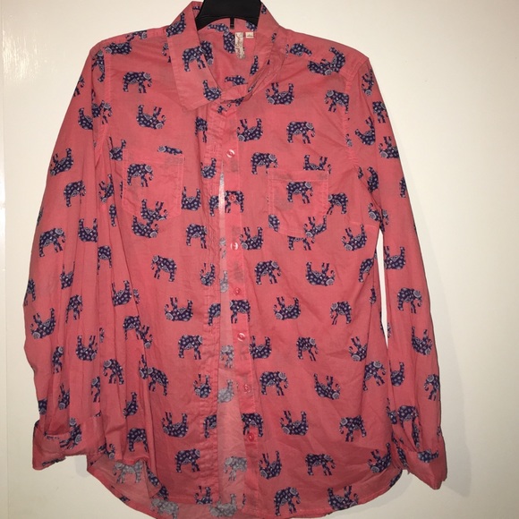 Elephant button up shirt