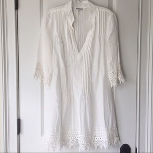 Monoreno silk/cotton blend white tunic