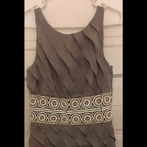 Gray Dress with White Lace