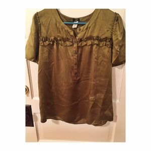 Olive silk J.Crew Blouse
