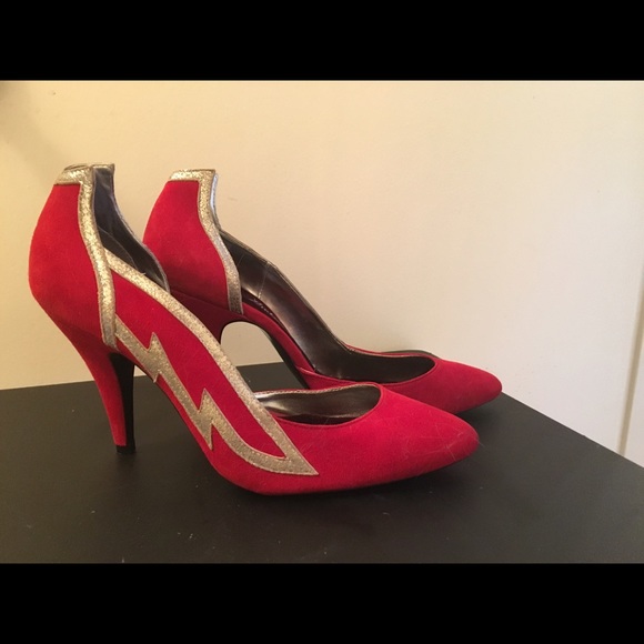 Kathryn Amberleigh Red Suede Angelika Pumps
