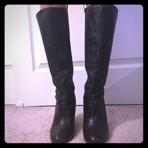 Black leather boot