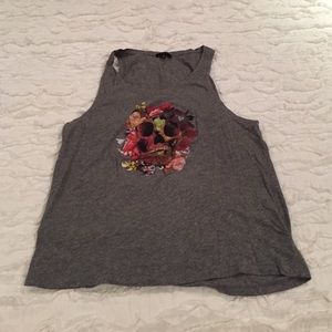 Floral Skull Tank Top