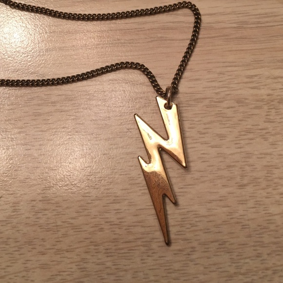 Gold lighting necklace