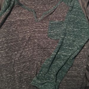 Grey & Green Baseball tee