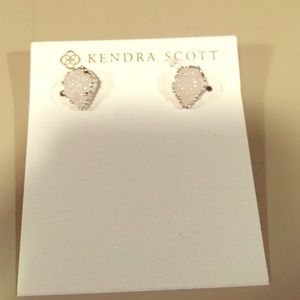 Never worn white crystal Kendra Scott earrings