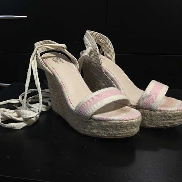 Victoria secret ankle strap wedge