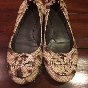 Tory Burch snake skin flats