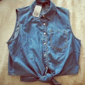 Forever 21 button down tank top