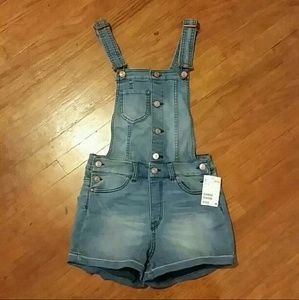 H&M DENIM OVERALL SHORTS