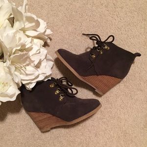 Brown Lace Up Booties