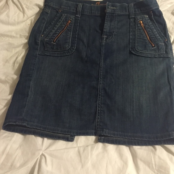 7 for all mankind Jean mid length skirt - Picture 4 of 4