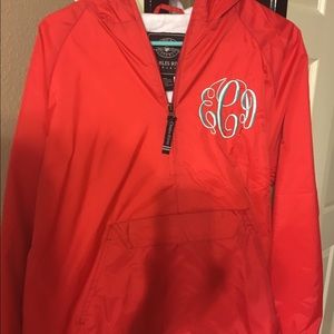 EDC monogrammed Charles River Apparel rain jacket