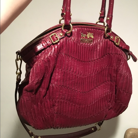 Madison gathered leather Sophia satchel