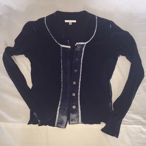 CAbi Centerfield Lightweight Sweater Navy Blue