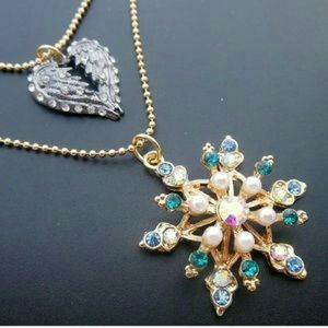Snowflake/heart Betsey Johnson Necklace