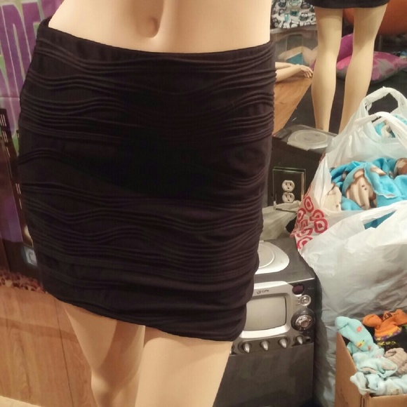 Mini black skirt could be dressed up or down