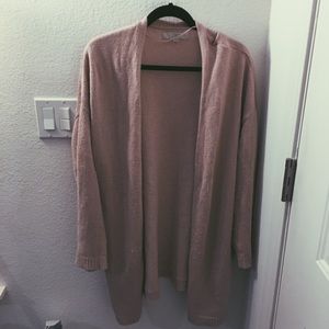 LOFT Cozy Open Cardigan - Pale Rustic Rose/Pink