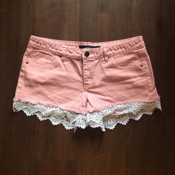 Pink lace shorts