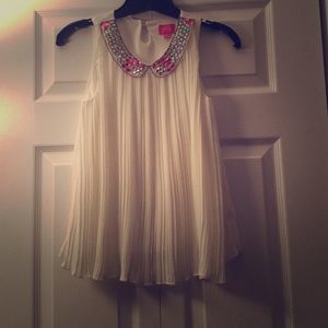 White tank top with A collar