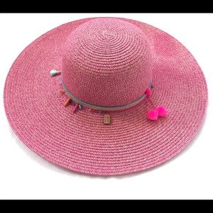 Woman's Summer Hat with stones,tassel and pompom