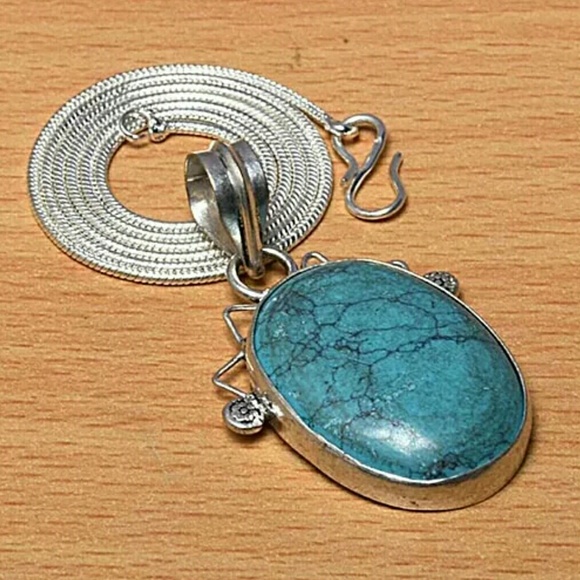 GEMSTONE 925 STERLING SILVER PLATED PENDANT - Picture 2 of 2