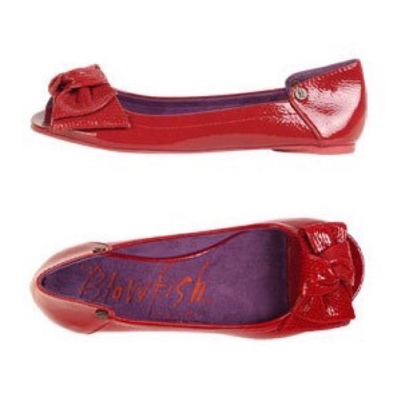 Blowfish open toed red flats