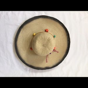 Woman's Summer Hat with stones,tassel and pompom
