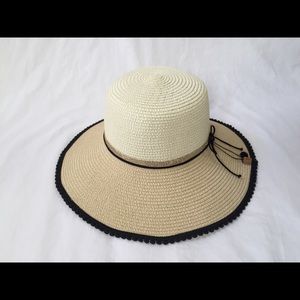 Woman's Summer Hat with stones,tassel and pompom