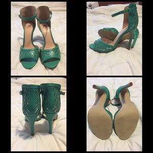 Madison mint green cutout heels