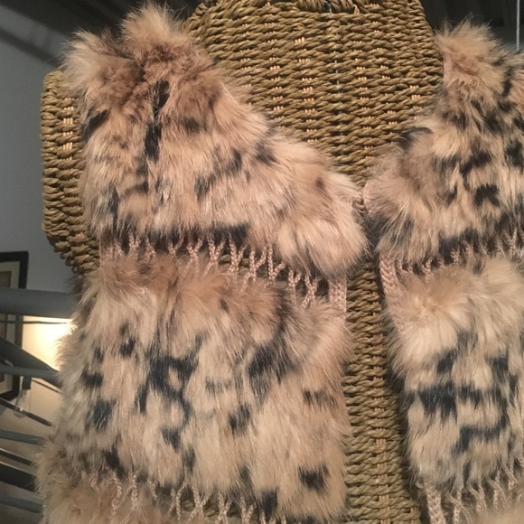 Leopard Rabbit Fur Vest - Picture 2 of 5