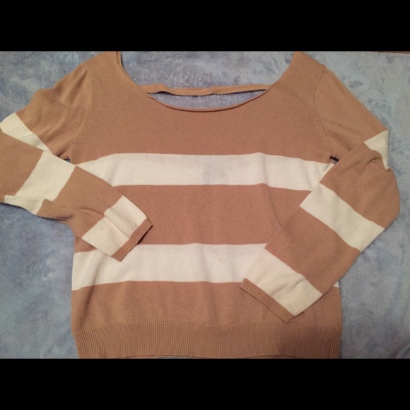 Beige and Cream Open Back Tilly's Sweater