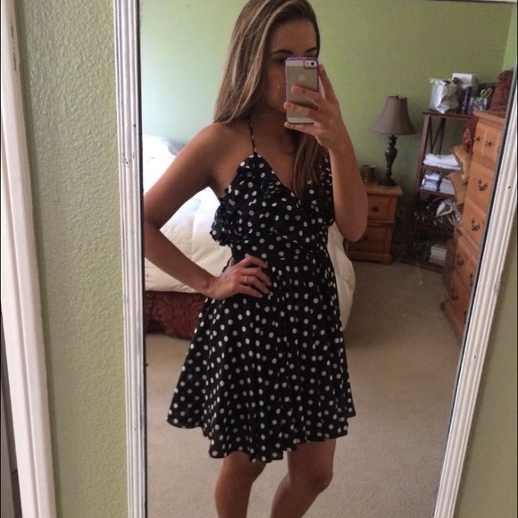 Black and white polka dot flowy dress - Picture 1 of 2