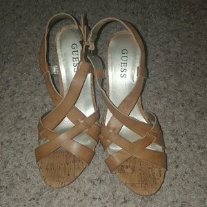 Guess Tan Wedges 6.5