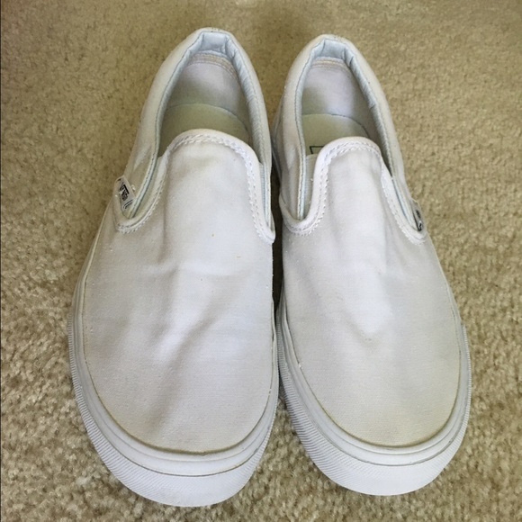 White Slip On Vans Size 7