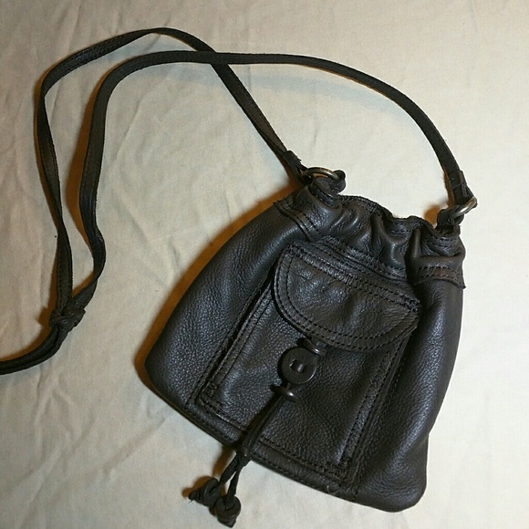 Leather pouch crossbody bag