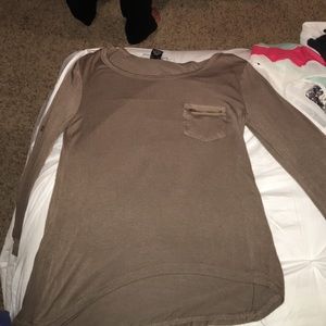 brown quarter sleeve - pocket tee