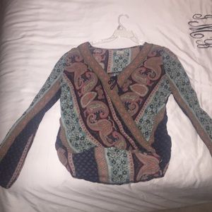 Long sleeve paisley top