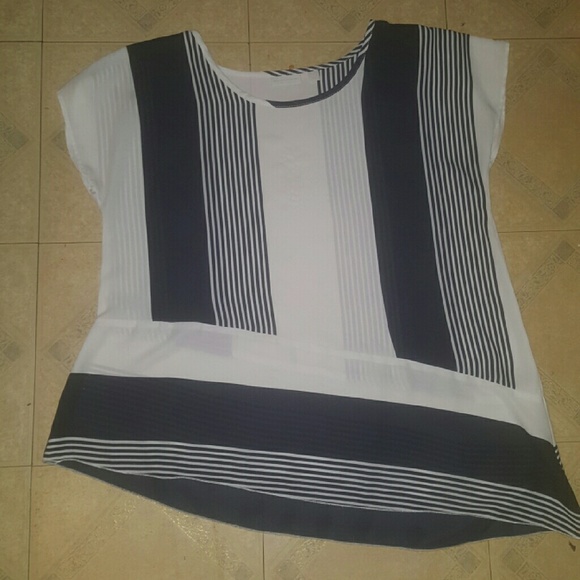 Striped Navy blue and White blouse!