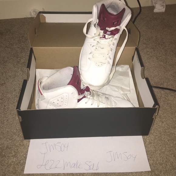 Maroon Jordan 6s
