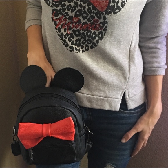 Minnie Mouse Backpack Vegan Leather Mini Disney - Picture 4 of 4